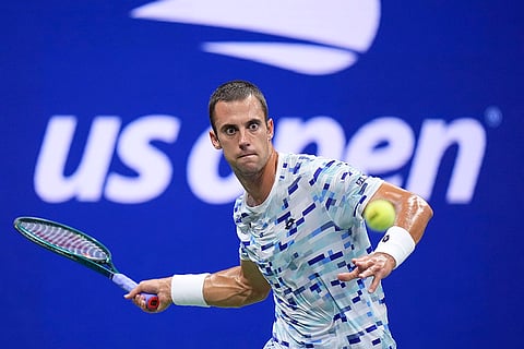 US Open 2024: Laslo Djere returns a shot to Novak Djokovic during a second round match of the U.S. Open